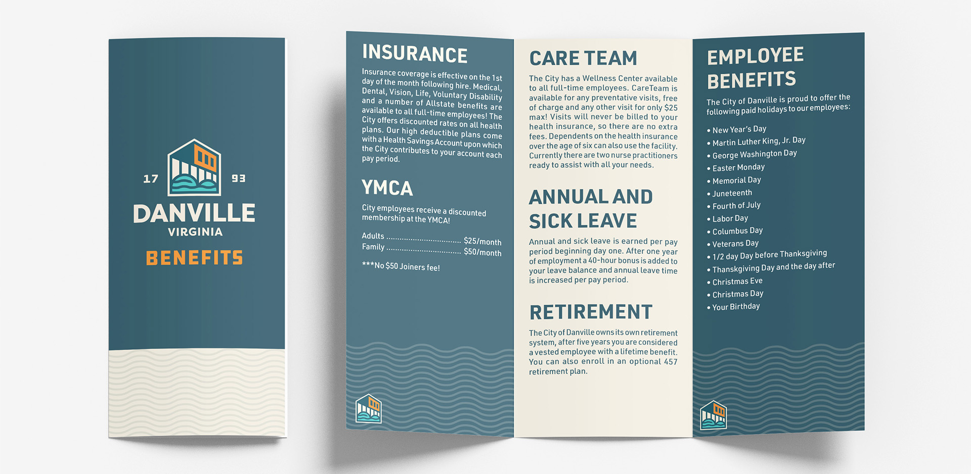 The benefits brochure for new employees at Danville.