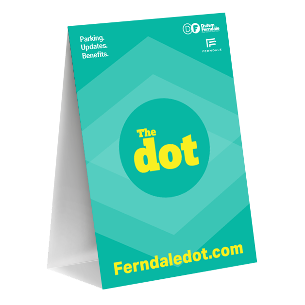 A tabletent with the DOT website address.