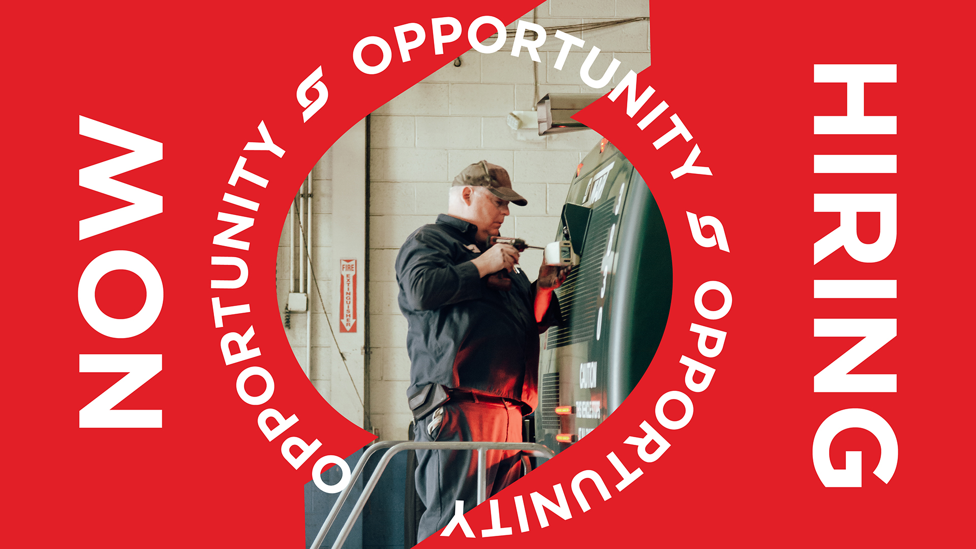 Now Hiring: ad featuring a bbus mechanic at work.